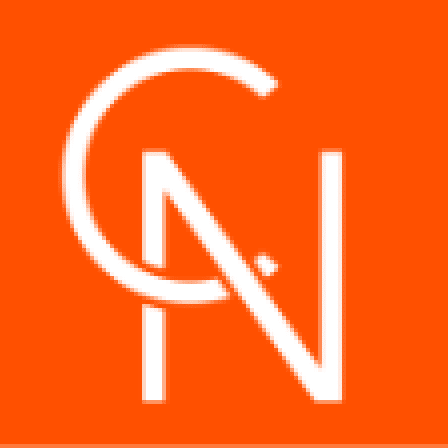 Chopra & Nocerino Logo in white against orange background