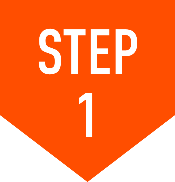 Orange icon with "Step 1" label