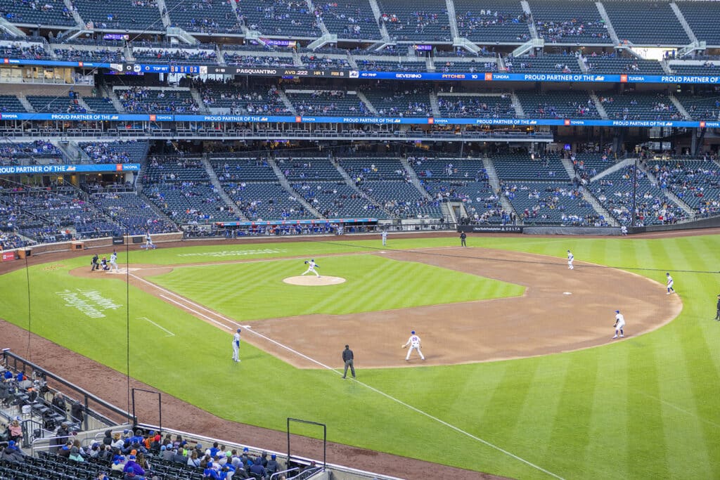 New York Mets Baseball Game Photo of Mets pitching at home field