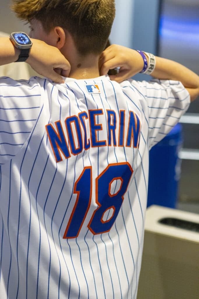 Back of New York Mets Jersey with Nocerino as the last name and number 18