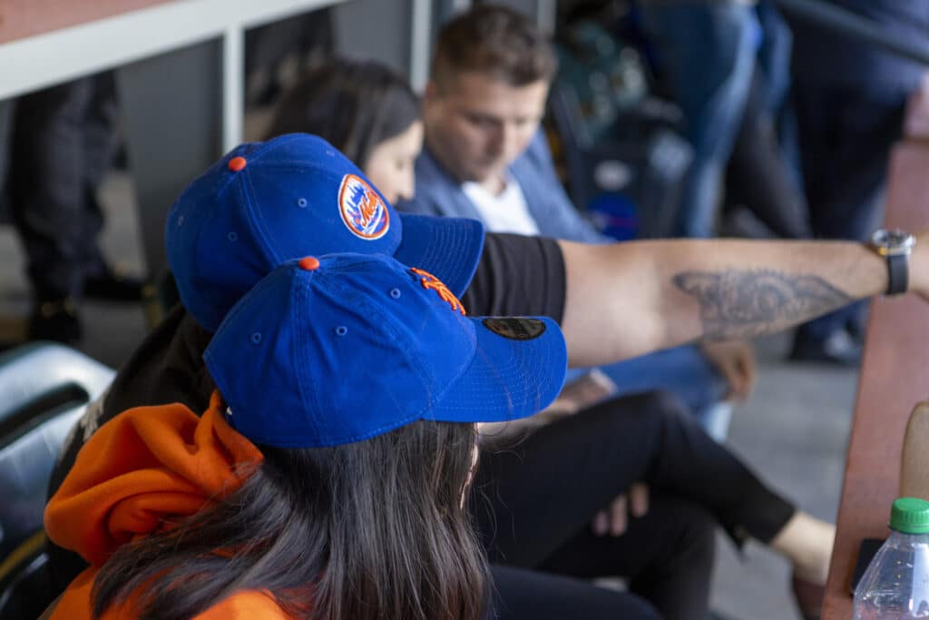 Tops of New York Mets baseball caps from Chopra & Noceerino team