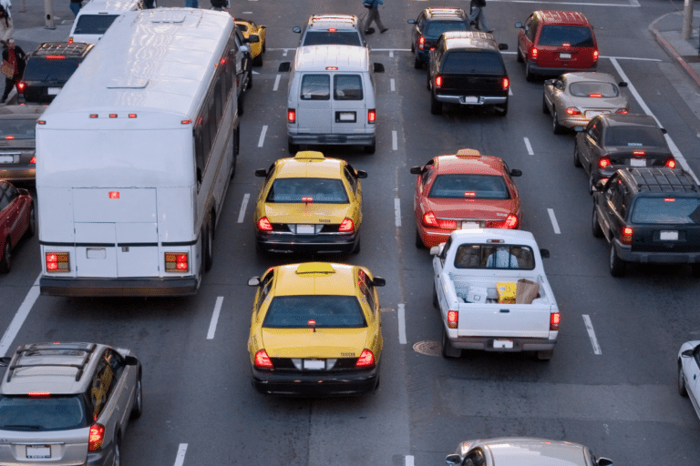 Traffic in New York - Cars tailgating following too closely