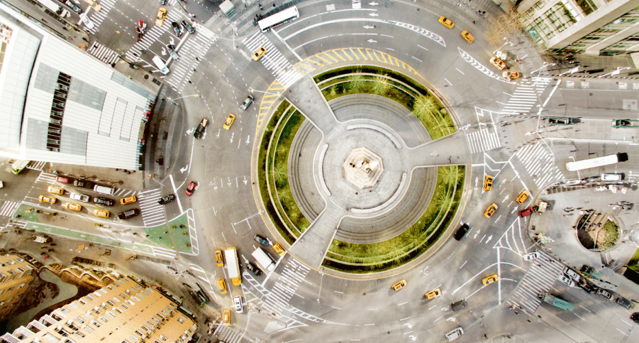 New York roundabout in the city