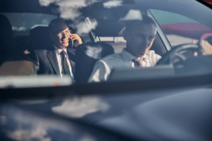 Passenger in a car