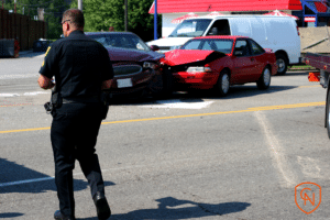 NYPD at the scene of an accident