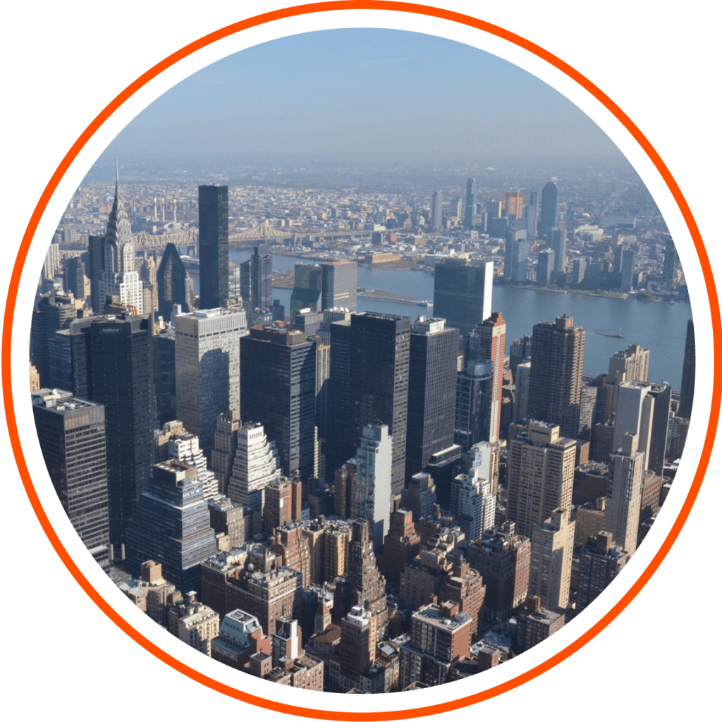 The image showcases a breathtaking overview of New York City's skyline.