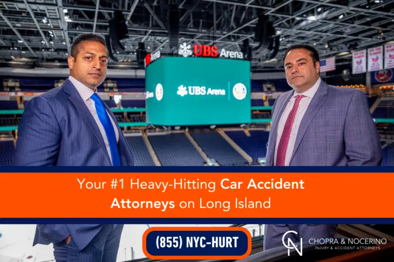 Sameer Chopra and Alex Nocerino at UBS Arena stadium