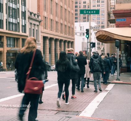 Pedestrians crossing the street in Long Island (3)
